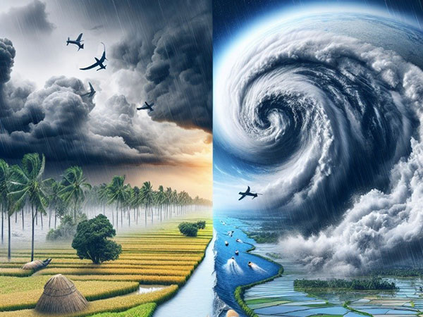Stormy clouds hover over rice markets, as tropical storms and flood seen around south China/Vietnam and Pakistan